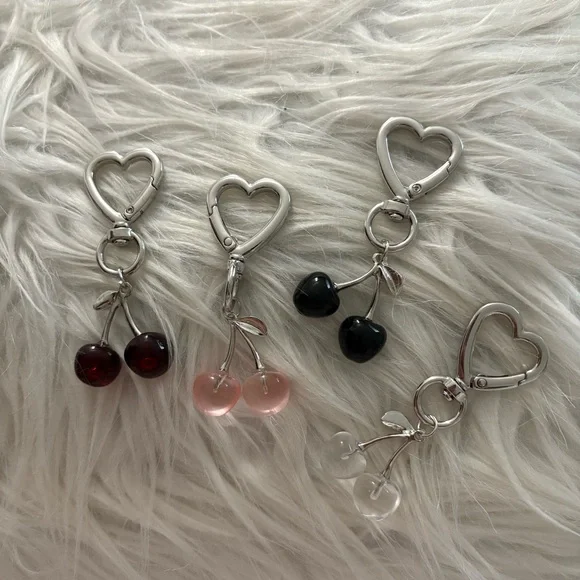 Mini Cherry Bag Charm - Only Clear Left - Picture 1 of 2